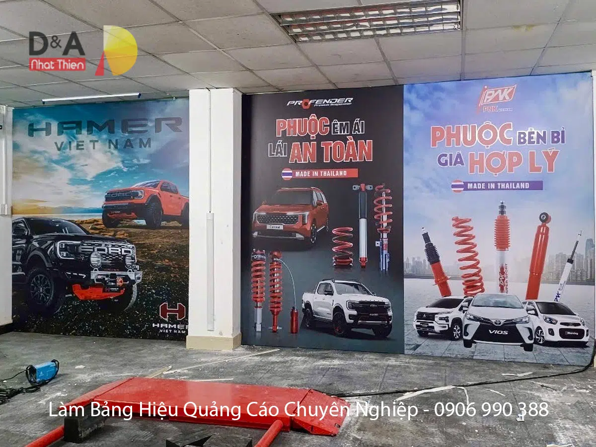 bảng hiệu bạt hiflex trong nhà