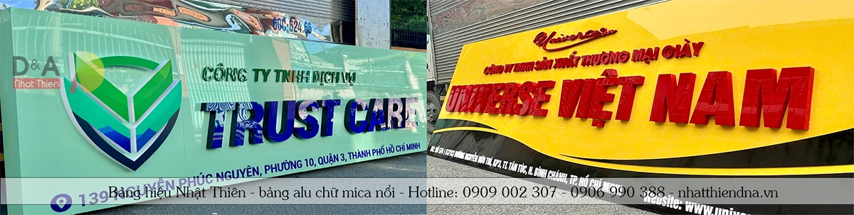 bảng hiệu công ty alu chữ nổi