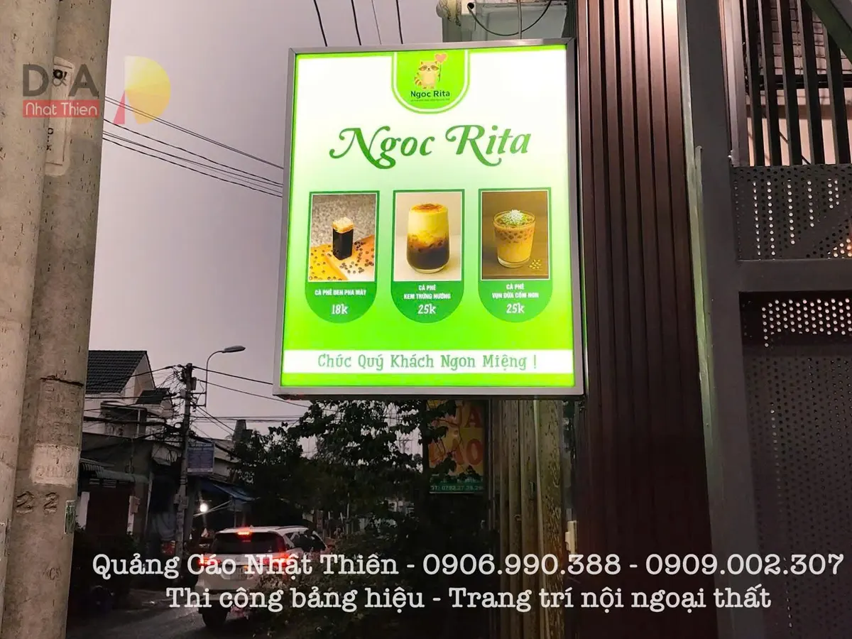 hộp đèn viền inox
