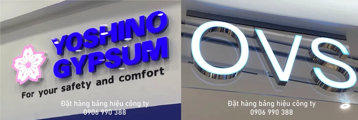 Logo công ty mica có đèn