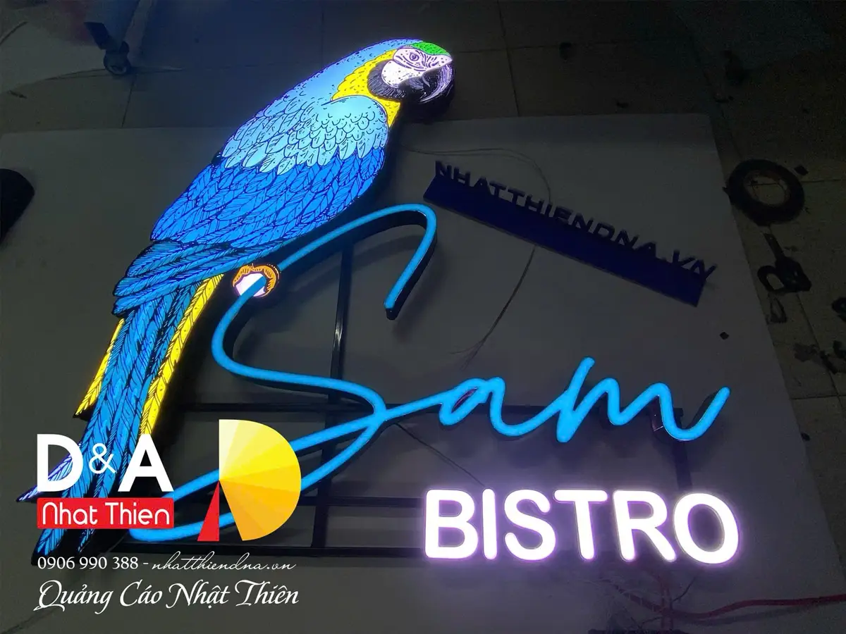 logo hộp đèn quán nước