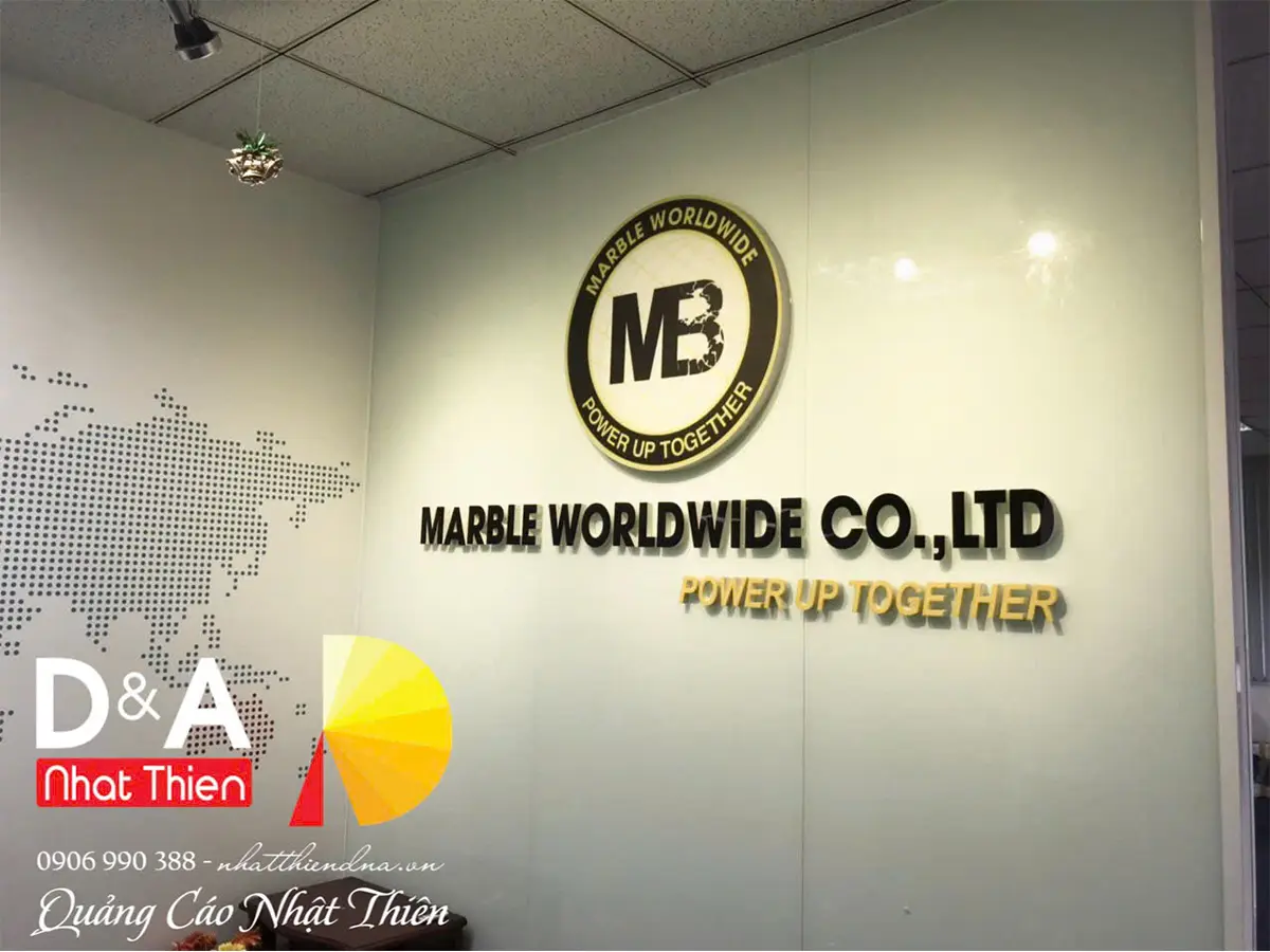 logo mica nổi cho văn phòng quận 3 TPHCM