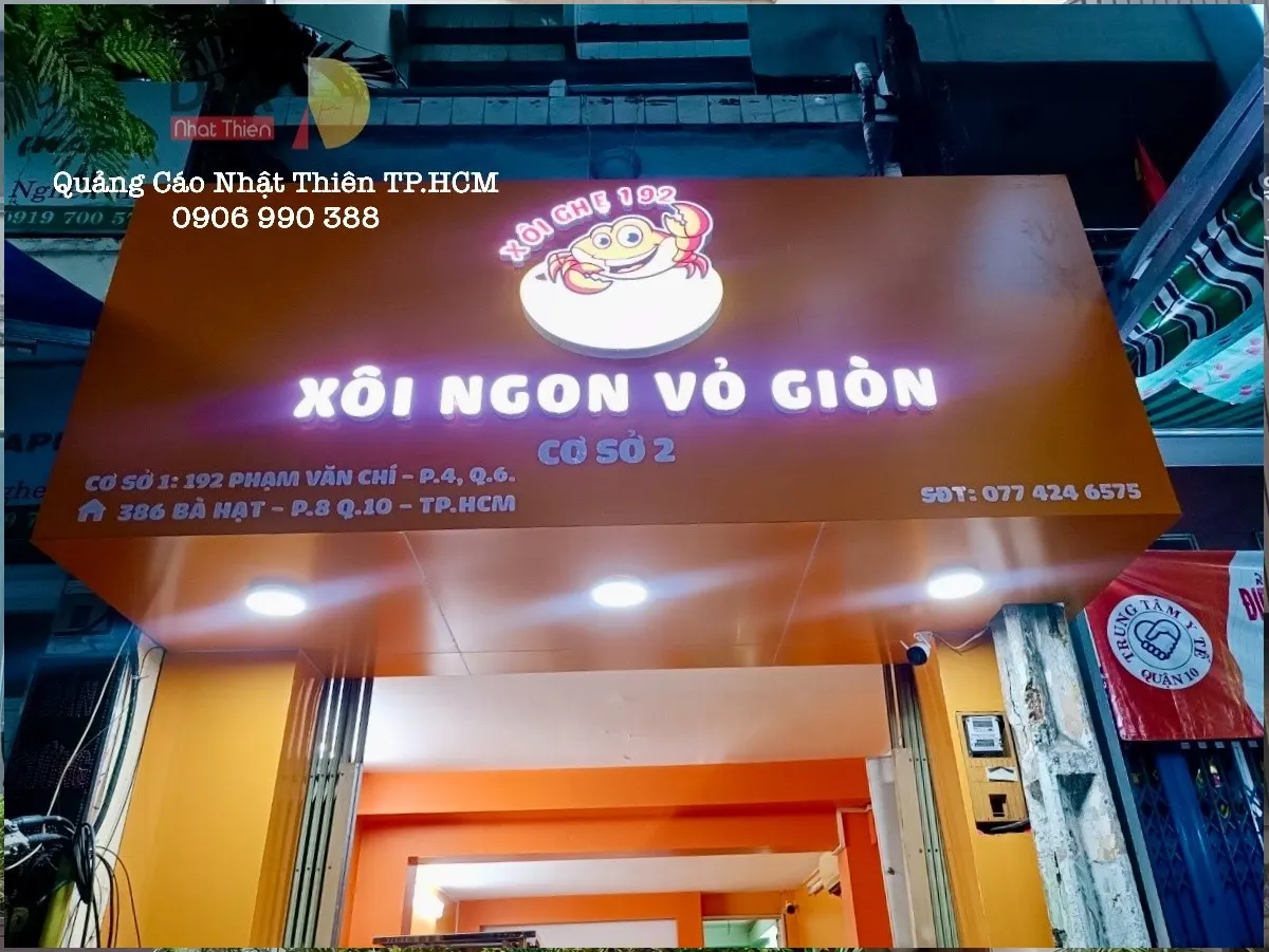 bảng hiệu alu chữ mica nổi đèn led siêu sáng