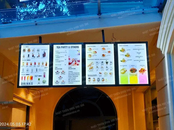 hộp đèn menu quán trà sữa cao cấp
