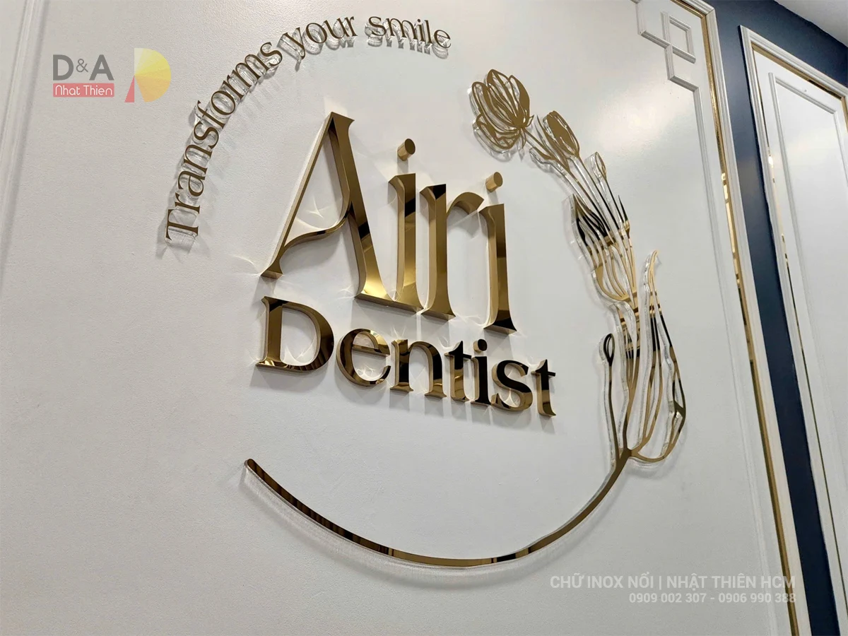 chữ inox vàng gương