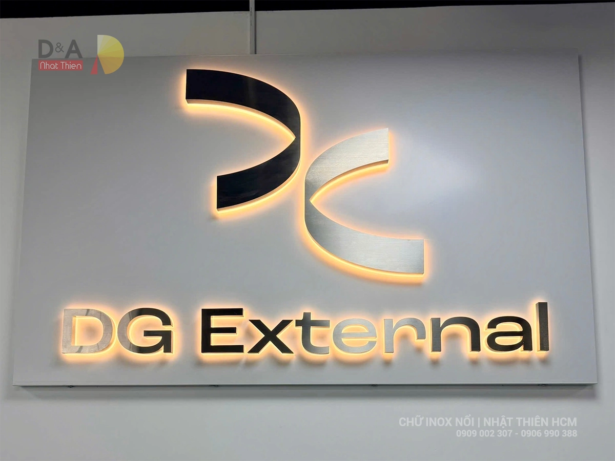 chữ inox nổi đèn led