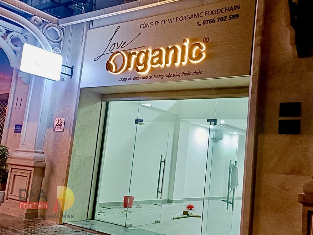 bảng hiệu showroom nông sản organic