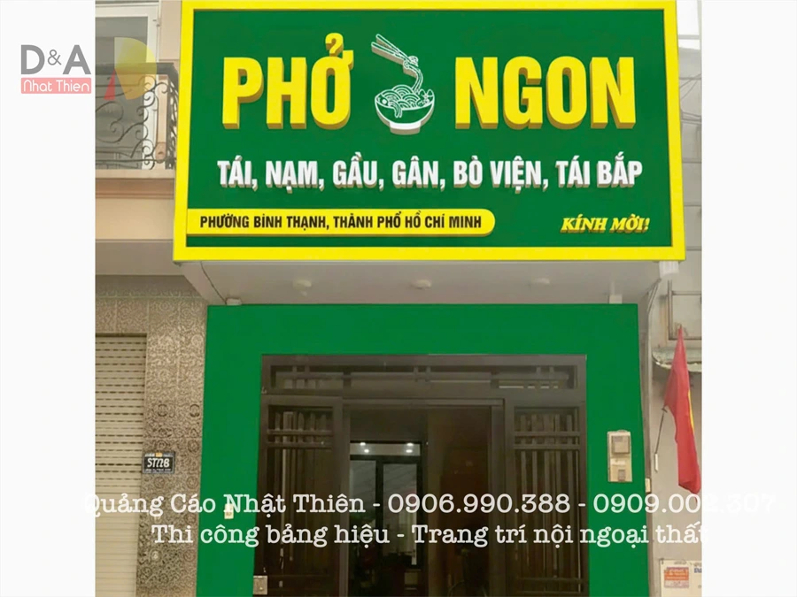 thiết kế bảng hiệu quán phở