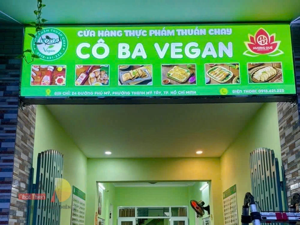 thi công bảng hiệu quán chay