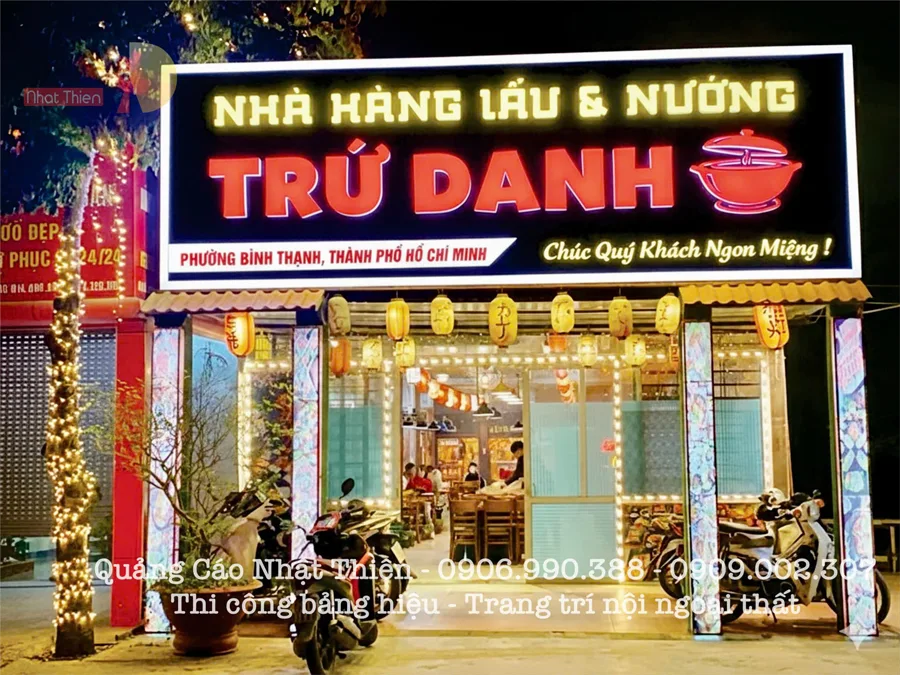 dịch vụ thiết kế thi công bảng hiệu nhà hàng quan ăn tphcm và biên hòa