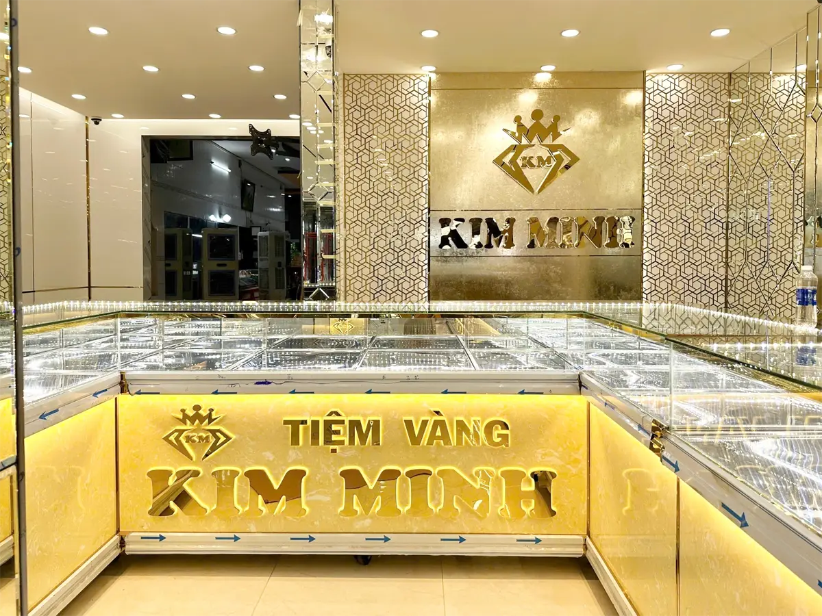 thi công cửa hàng vàng
