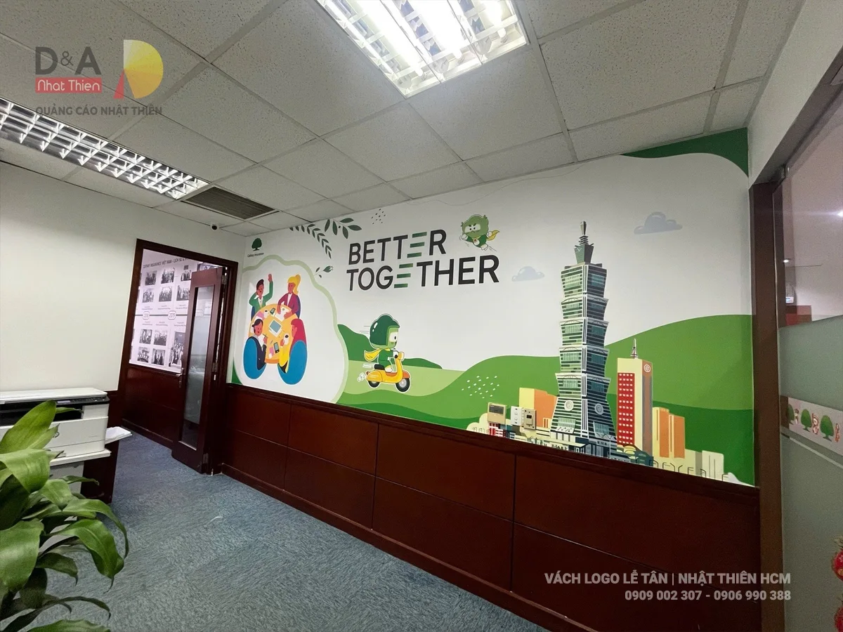 trang trí vách logo văn phòng